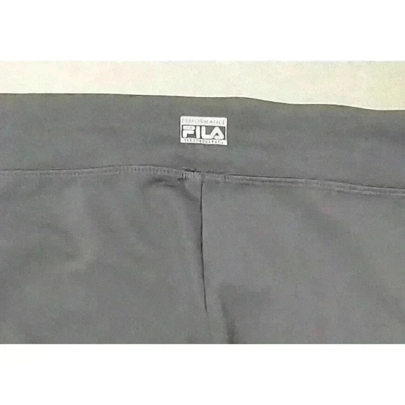 Fila Running Capri Pants Women's Medium Gray Yellow Yoga Activewear Performance - Picture 8 of 11